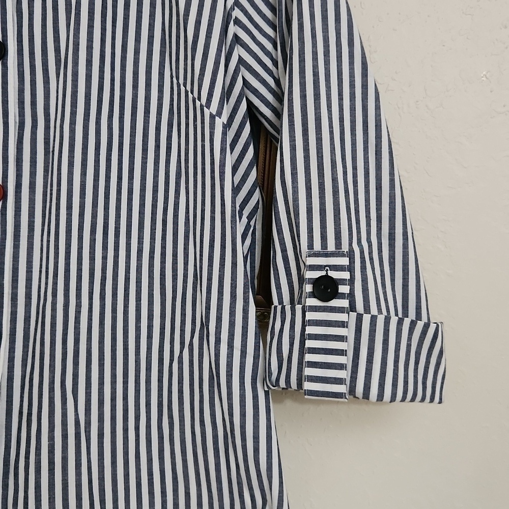 Ali Miles Oversized Button Down Tunic Artsy Art to wear Career Contemporary Glam - Picture 3 of 16